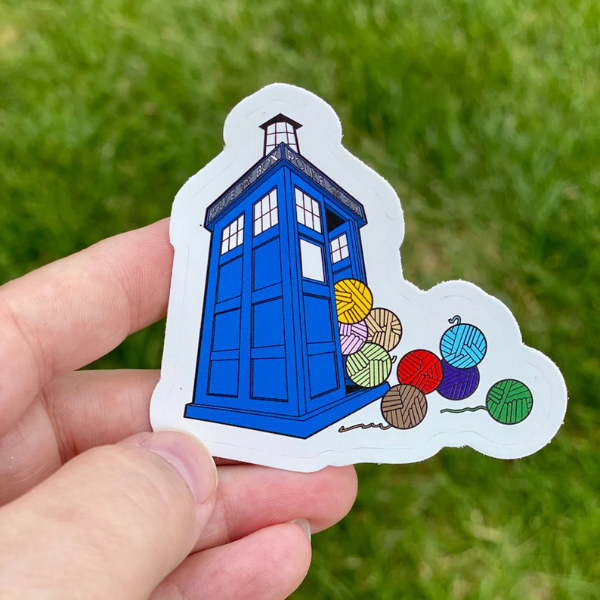 Blue Box of Yarn Sticker