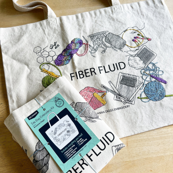 Fiber Fluid Tote Bag Embroidery Kit