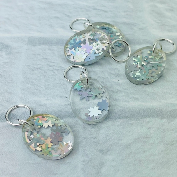 Oval Acrylic Stitch Markers, Set of 5