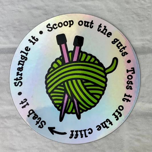 Beginning Knitting Mantra Sticker