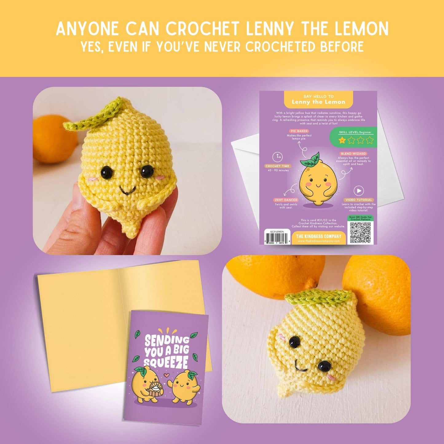 Friendship Card & Lemon Crochet Pattern