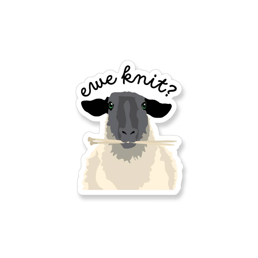 Ewe Knit Vinyl Sticker - YarnCom