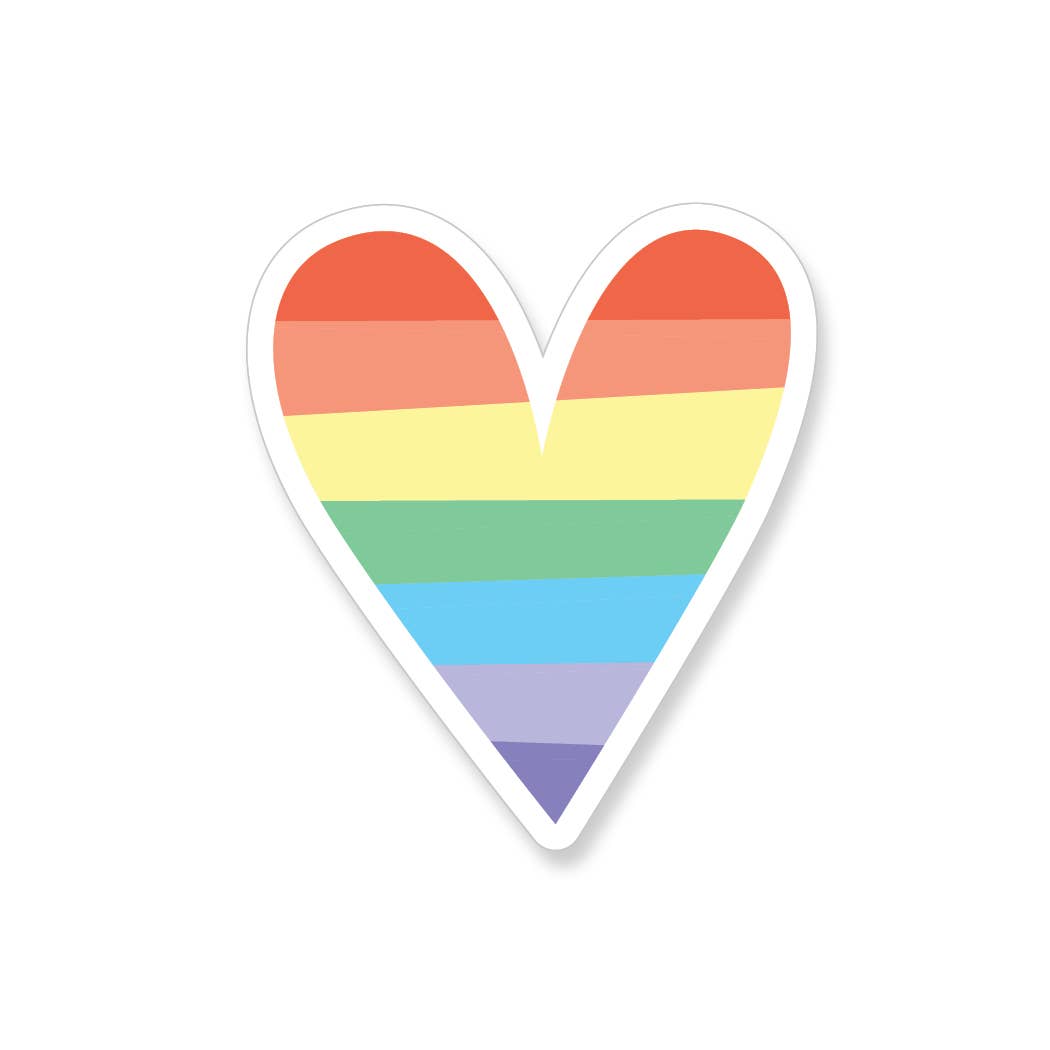 Rainbow Heart Vinyl Sticker - YarnCom