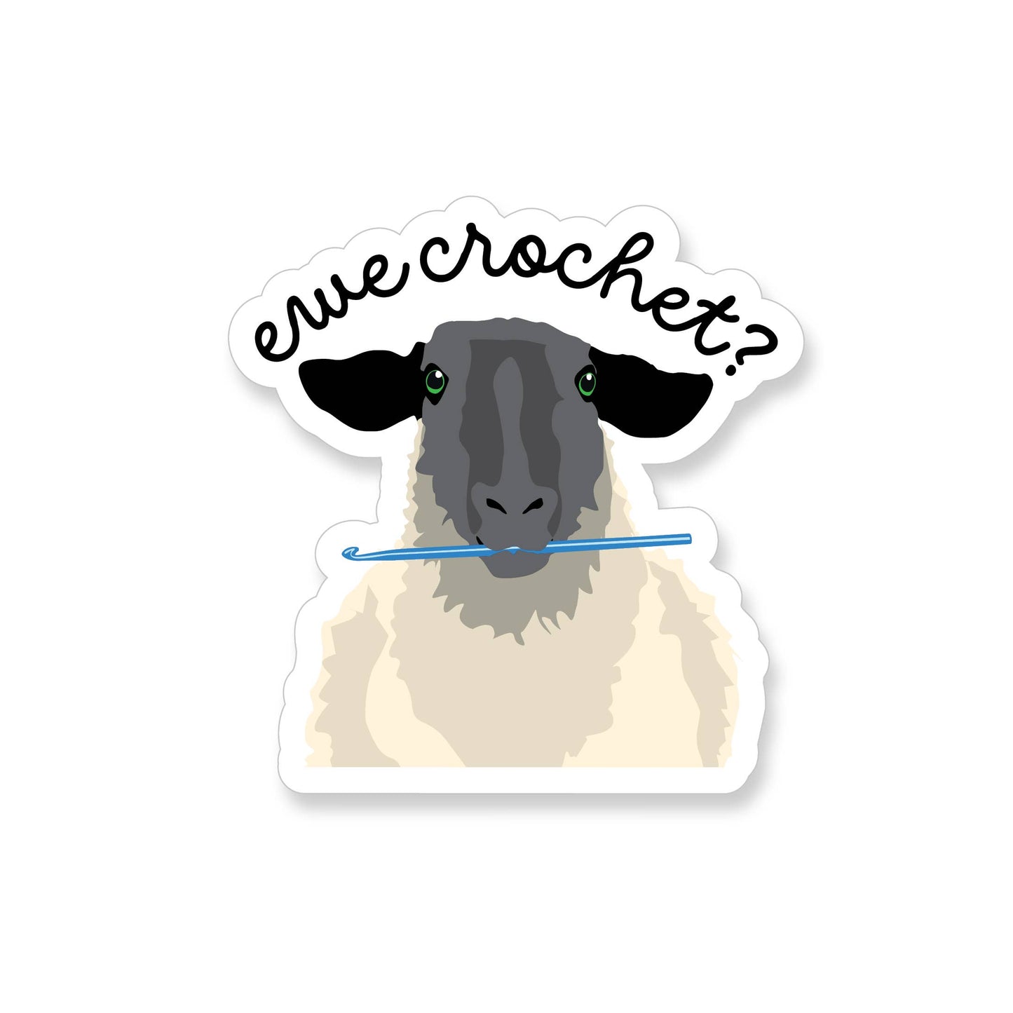 Ewe Crochet? Sheep Sticker - YarnCom